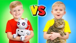 Робо-питомцы vs Настоящие питомцы и другие приключения для детей