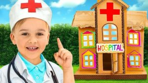 Приключение в картонной больнице для детей