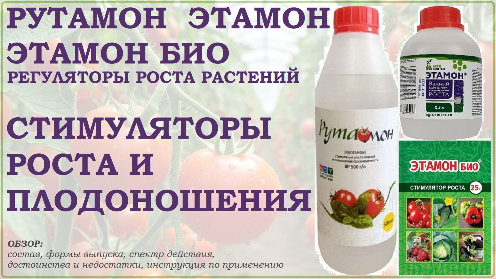 Рутамон, Этамон, Этамон Био – негормональные регуляторы роста растений. Обзор стимуляторов смотреть онлайн