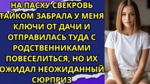ПАСХУ СВЕКРОВЬ ТАЙКОМ ЗАБРАЛА У МЕНЯ КЛЮЧИ ОТ ДАЧИ И ОТПРАВИЛАСЬ ТУДА ПОВЕСЕЛИТЬСЯ, НО ИХ ОЖИДАЛ!