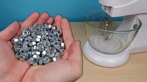 Что если бросить в Миксер Железные Гайки, Кубик Рубика и Кинетический песок