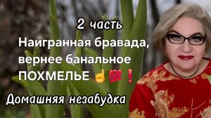 2 часть. Наигранная бравада, вернее банальное ПОХМЕЛЬЕ ☝️❗️