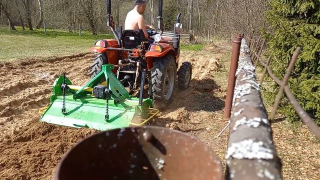 Вспашка целины на Шифенг SF 244 С + плуг Kerland 2.20 + фреза Kerland B 1400. Учусь!