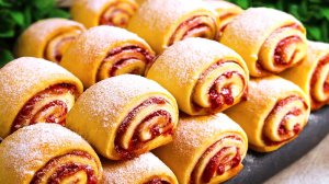 Тающие рулетики с джемом - мягкие, нежные и нереально вкусные