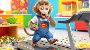 Мультики для детей. Обезьянка купила себе тренажёр/видео про обезьянку