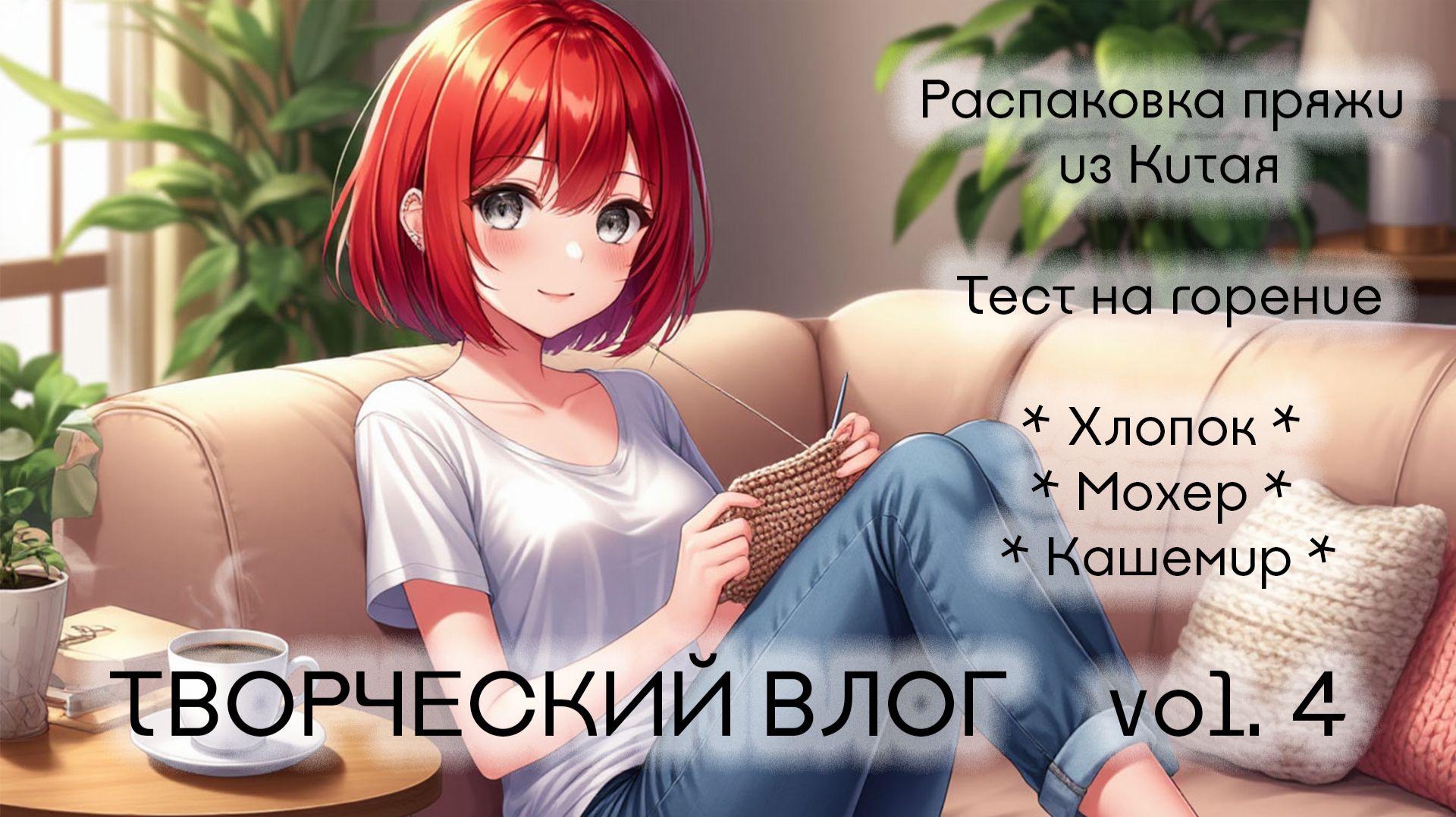 Творческий влог vol.4  Распаковка пряжи из Китая  Тест на поджиг  Хлопок  Мохер  Кашемир