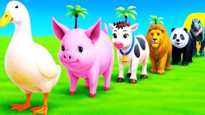 Мультики для детей. Дикие Животные: гусь, свинка и корова. Смотреть онлайн Мультики про животных.