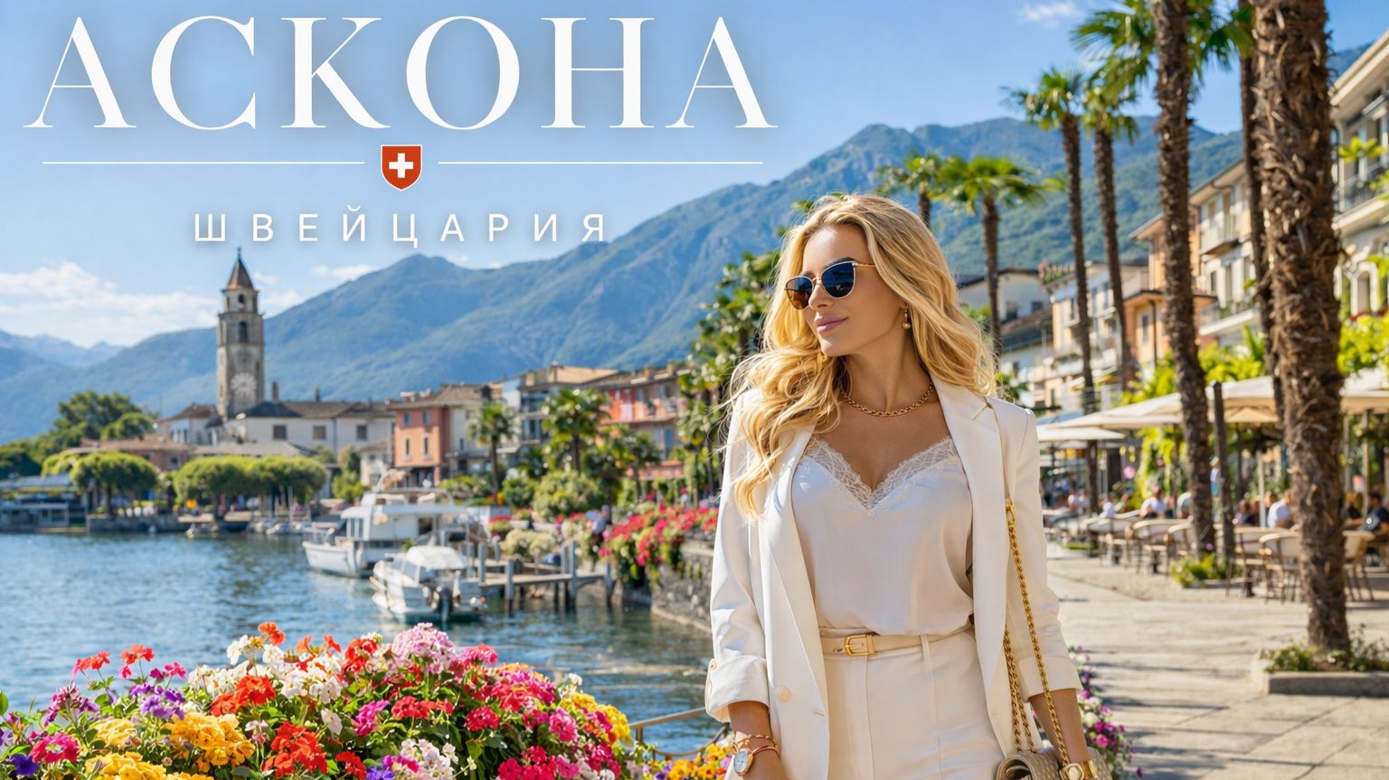 Аскона, Швейцария ☀ Весеннее утро с магнолиями на озере Маджоре. Пешая экскурсия в формате 4K