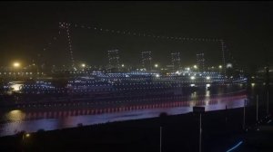 Силуэт "Титаника" из дронов