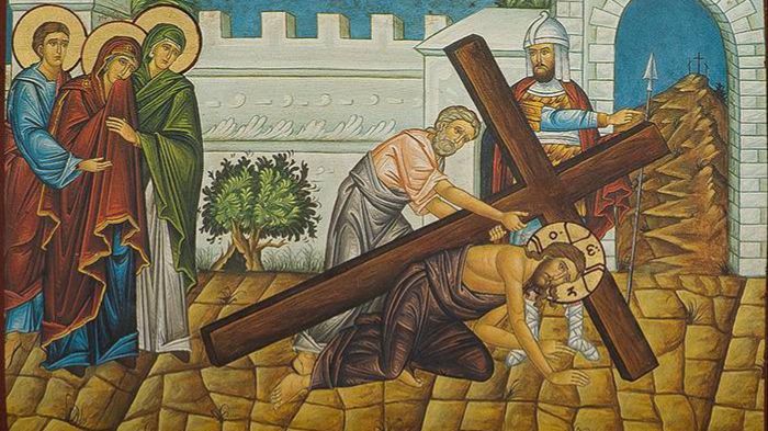 Господь идет на Голгофу.
