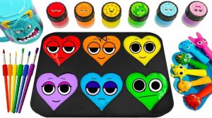 Успокаивающее видео | Как сделать радужные 6 спрунковых лиц в форме сердечек и конфет. ASMR