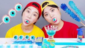 Голубая еда желе Мукбанг DONA ДОНА