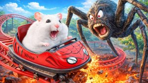 Мультики для детей Хомяк против ядовитого паука: побег по лабиринту с горками!