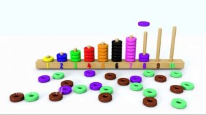 Цветная Пирамидка РАДУГА - Деревянные Обучающие Игрушки Для Малышей | Анимация про цвета и цифры