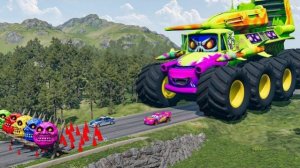 Большой и Маленький Маккуин и полицейская машина против Зомби Мака, гонка по скоростному спуску