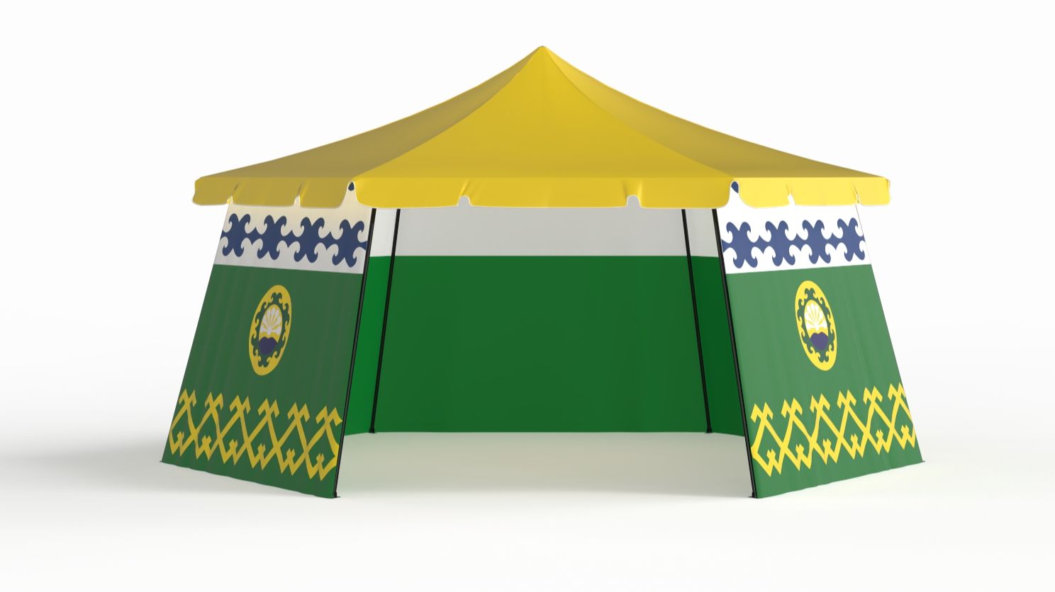 установка быстро-раскладной юрты 5м