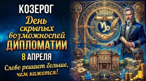 ♑️ Козерог, 8 апреля день дипломатии и скрытых возможностей.