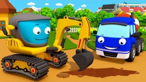 🍿 Мультики про машинки для детей | Экскаватор Бетономешалка 🚜