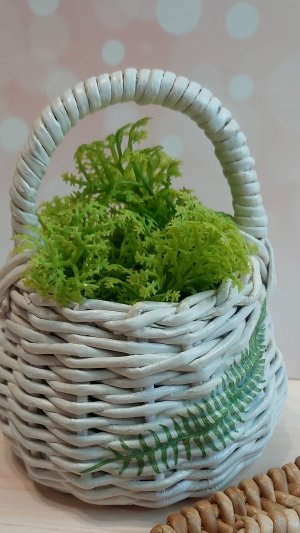 как нанести декупаж на плетеное изделие