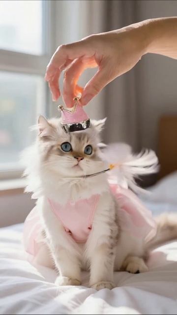 Принцесса-кошка в красивом платье #котики #домашниеживотные #милота