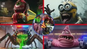 ШКОЛЬНЫЙ АВТОБУС И ПАТРИК EXE: Битва против Миньона Зомби и Полиции 🚌 МУЛЬТИК МОНСТРЫ