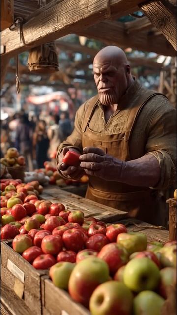 Танос торгует яблоками #ai #animation #fakesituation #funny  #thanos  #marvel