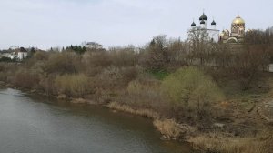 20260406 Вид с Октябрьского моста ул Герцена 60 лет Октября река Ока городской пляж монастырь г Орёл