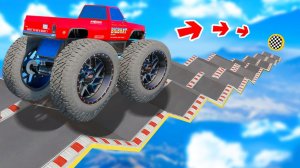 СМОЖЕТ ЛИ МОНСТР-ТРАК ПРОЕХАТЬ ПО СТУПЕНЬКАМ ПЕРЕВЕРНУТОЙ ЛЕСТНИЦЫ В ГТА 5 ? - ЭКСПЕРИМЕНТ В GTA 5