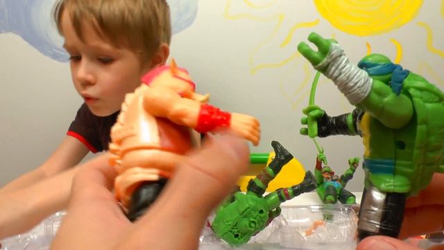 Черепашки Ниндзя - Бибоп и Рокстеди - набор игрушек для мальчиков - Видео для детей