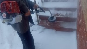 SG230 4 тактная мотокоса + BA100 насадка ветродуй зимой