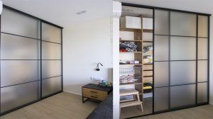 ПЕРЕГОРОДКА В ГАРДЕРОБНУЮ КОМНАТУ НА ОПОРНОЙ СИСТЕМЕ 024