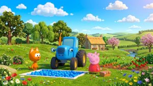 детские песни и мультики про транспорт обучение для малышей весело и просто - Синий трактор