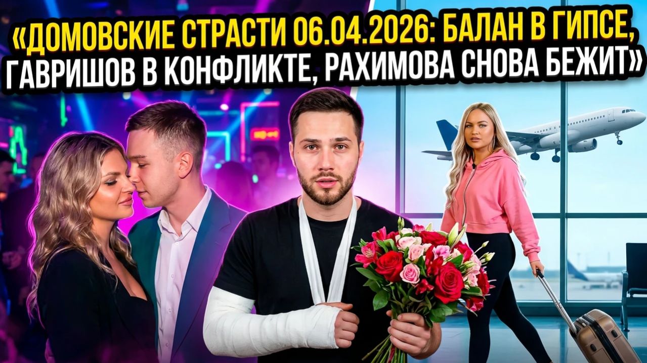 Дом 2, 06.04.2026: перелом у Балана, конфликт Гавришова и вторая попытка побега Рахимовой