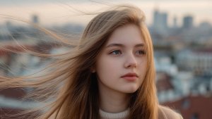 The gentle wind is disturbing your hair