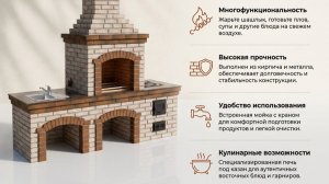 Проект барбекю комплекса Мангал с печкой под казан Универсальный