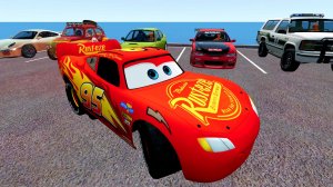 Молния Маквин: КРАШ-ТЕСТ 5 МАШИН С ОБРЫВА! 🏎️💥 Машинки разбиваются в BeamNG.drive