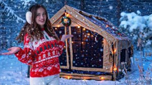 Зимний Рождественский кемпинг в люксовой надувной палатке.