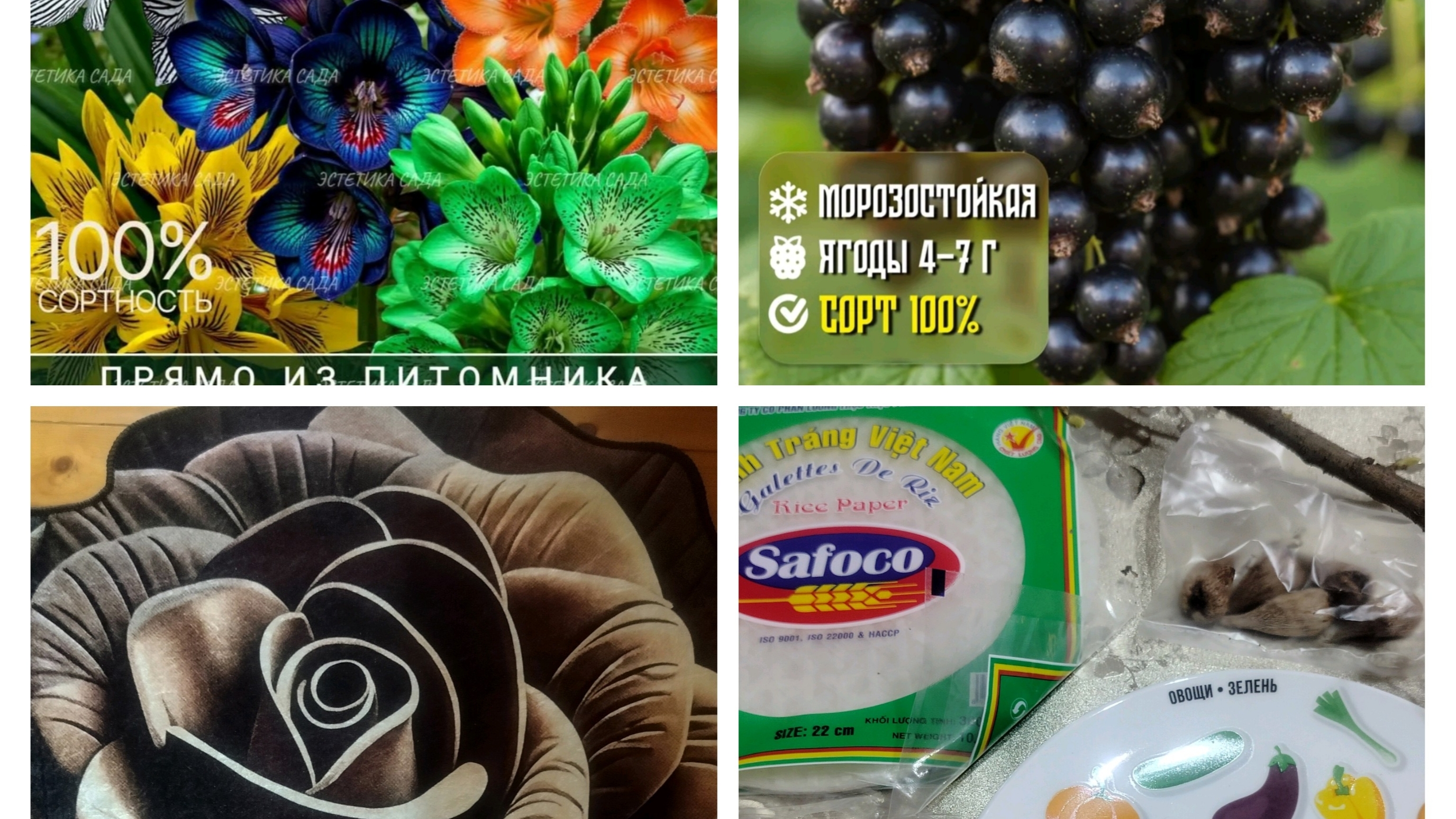 Обзор и Распаковка с Вайлдберриз, смородина, фрезия, тарелка коврики и. д