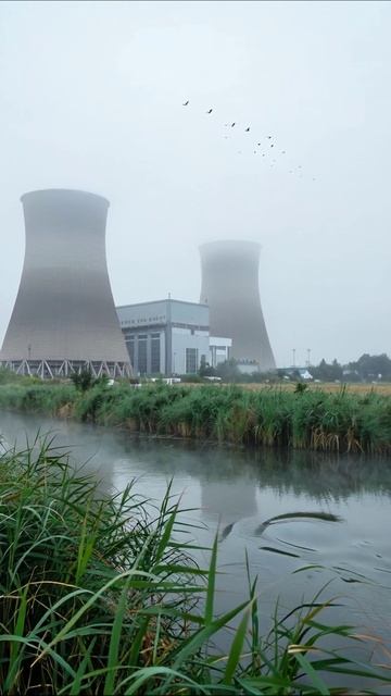 Тайны атомной станции в тумане #атомнаяэнергия #природа #туман