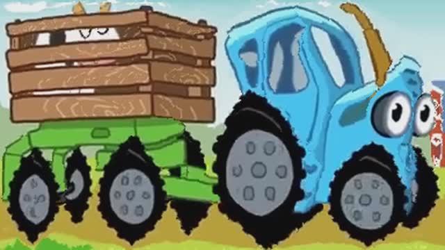 По полям Синий трактор едет к нам - Песенка мультик для детей жмых эффект