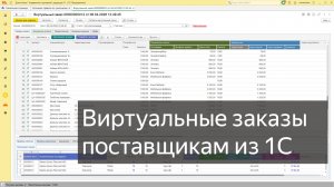 Виртуальные заказы в 1С - анализ поставщиков, создание заказов
