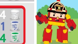 Робокар Полли. Смешиваем краски, красим машинки. Для детей.  ч7