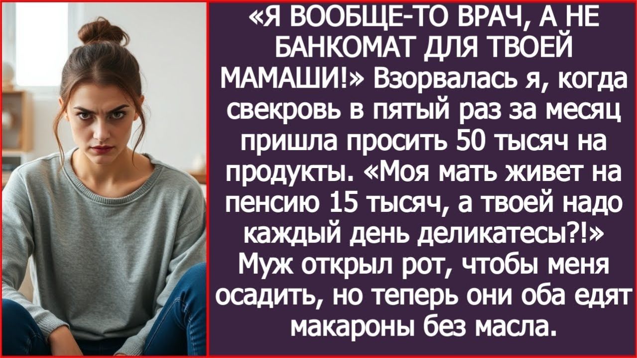 Моя мать живет на 15 тысяч, а твоей я должна деликатесы покупать? | ИСТОРИЯ ИЗ ЖИЗНИ | АУДИО РАССКАЗ смотреть онлайн