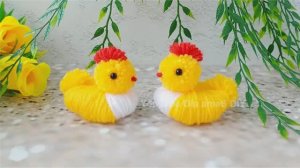 Цыплята из Пряжи! Пасхальный Декор очень просто! Подарки своими руками!