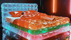 Какую кровать выберешь ты? Яркое ИИ видео. ASMR, АСМР видео.