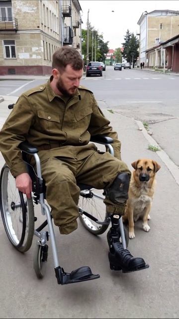 Тени утрат: жизнь за пределами надежды #ветеран #коляска #собака