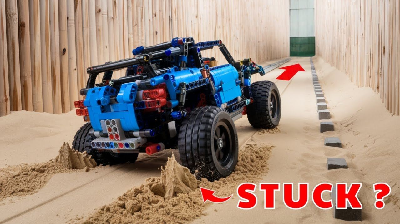 Внедорожник LEGO ЗАСТРЯЛ в глубоком песке! Сможет ли он выбраться?