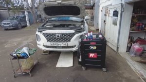 Hyundai Santa Fe (4G) 2.0 CRDi D4HA полная аппаратная замена масла в АКПП A8LF1