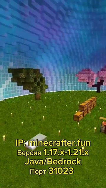 Айпи: minecrafter.fun Версии входа 1.17.х-1.21.х Порт для тел 31023 #майнкрафт #minecraft