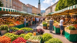 ⭐ Австрия, Клагенфурт— рынок, куда ходят местные | Австрия 4K